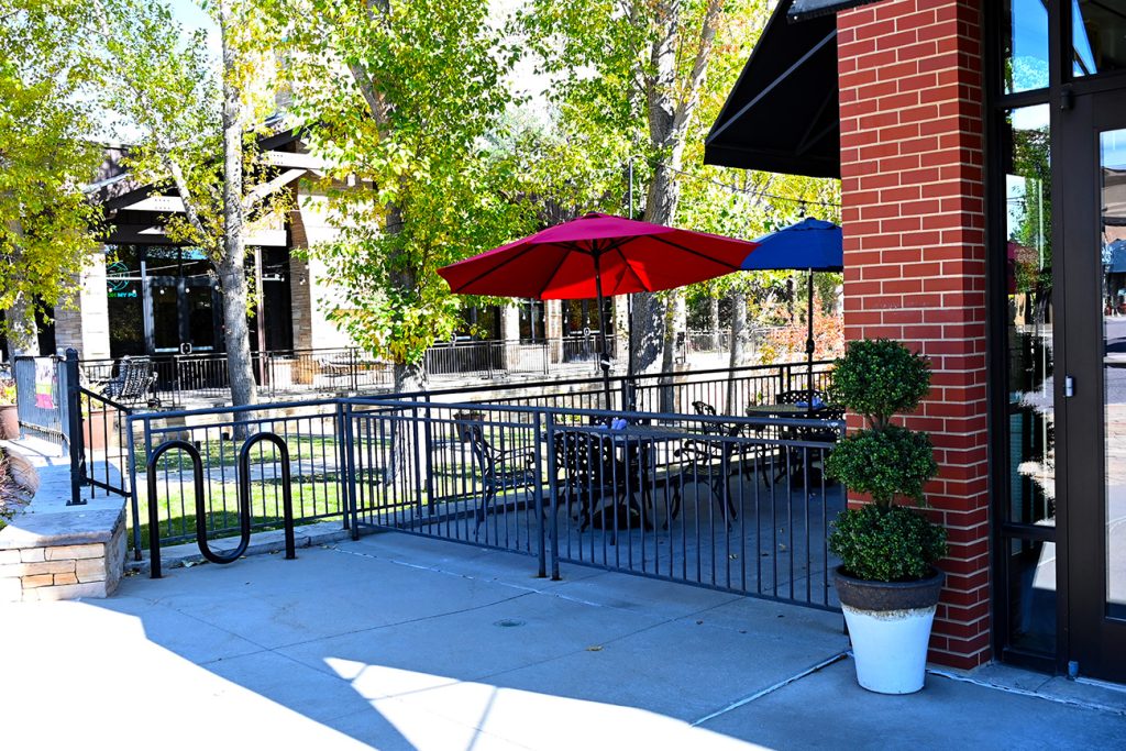 Castle Pines Patio Red Umbrella